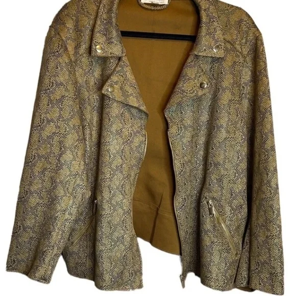 Philosophy Brown Leather Jacket with Textured Finish - Picture 7 of 8